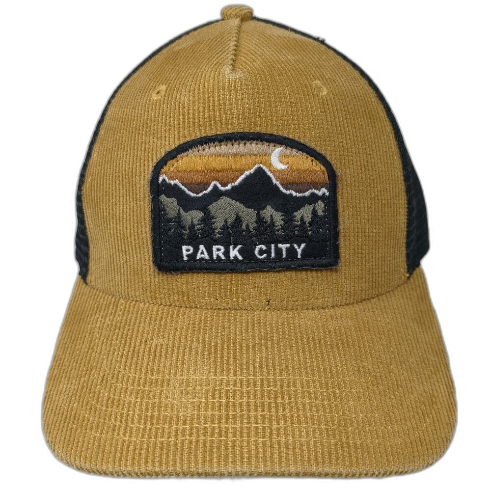Legacy Trucker Hat Brown One Size Corduroy Park City Mountain Forest Patch
